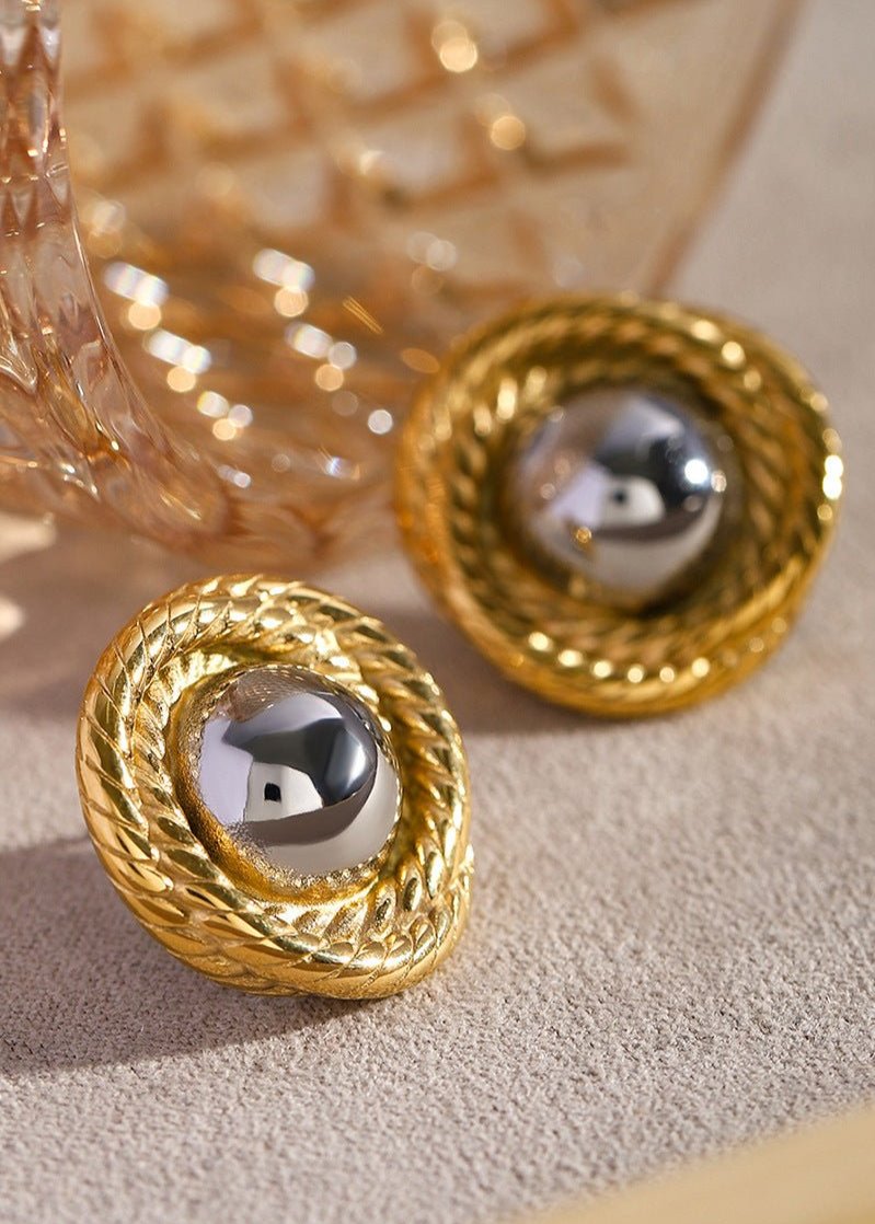 18K Gold Plated Titanium Braided Earrings