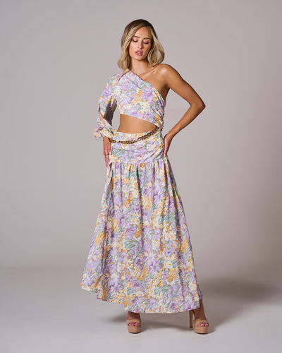 PIPA Floral One-Shoulder Maxi Dress